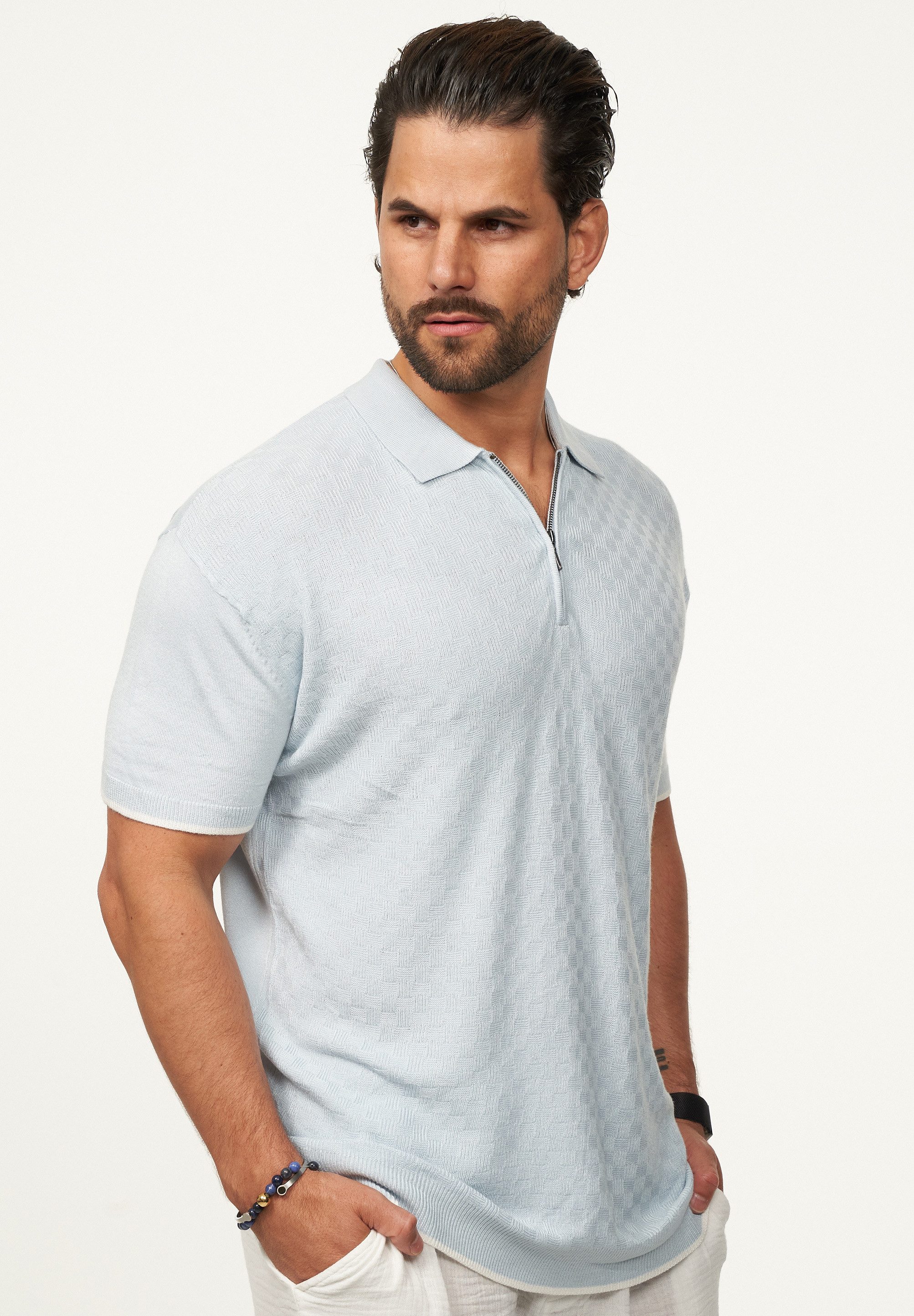 SOULSTAR Poloshirt mit Half-Zip Herren Kurzarm günstig online kaufen