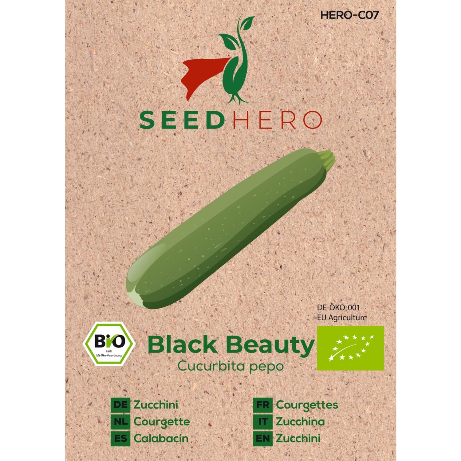 Seedhero BIO Zucchini Black Beauty Samen günstig online kaufen