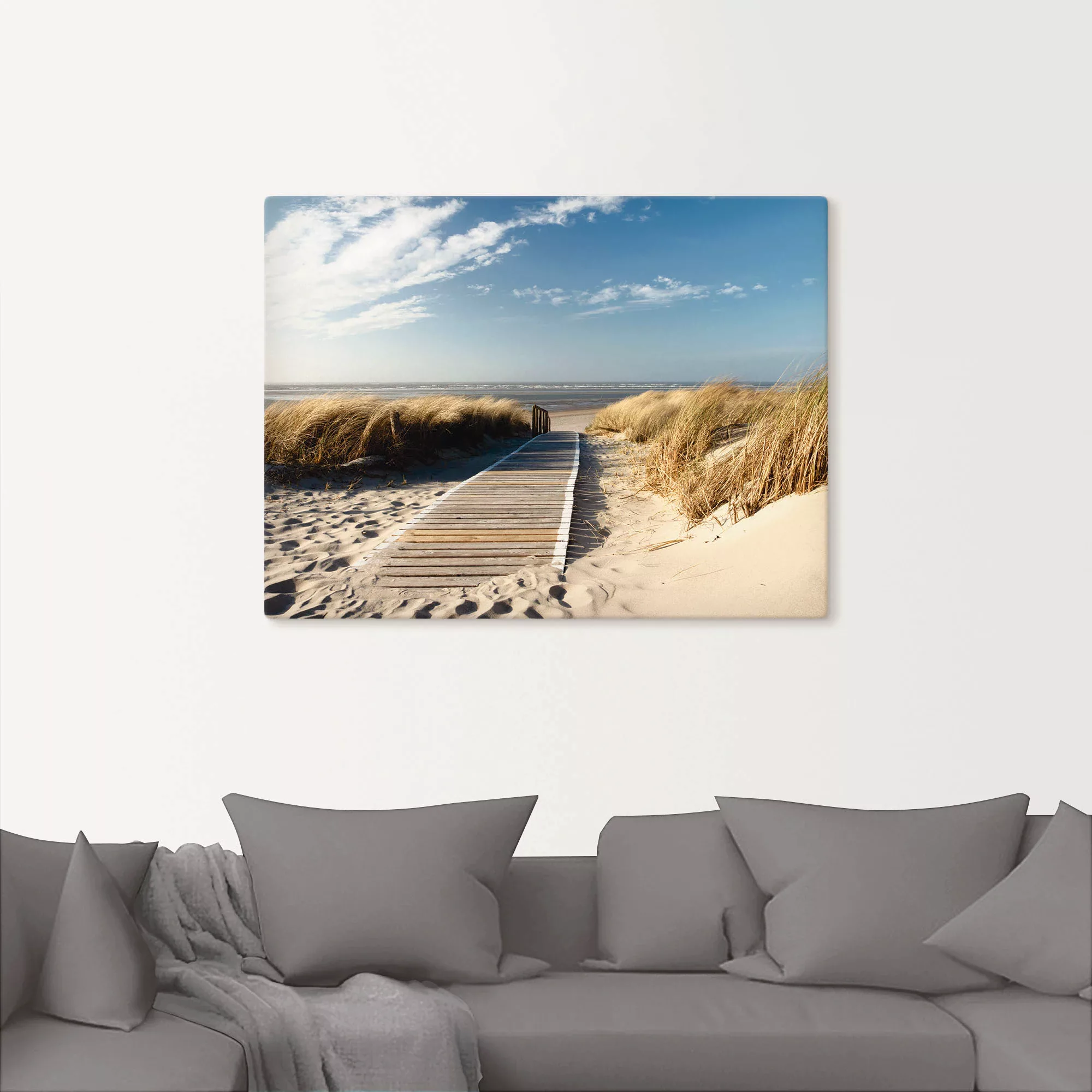 Artland Wandbild »Nordseestrand auf Langeoog - Steg«, Strand, (1 St.), als günstig online kaufen