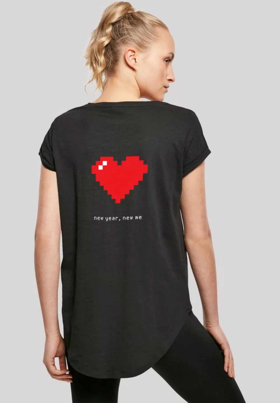 F4NT4STIC T-Shirt Pixel Herz Happy New Year Silvester Print günstig online kaufen