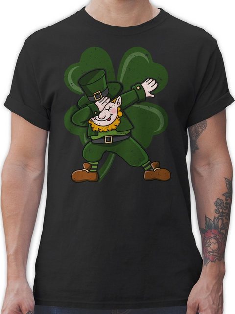 Shirtracer T-Shirt Dabbing Leprechaun mit Kleeblatt St. Patricks Day günstig online kaufen