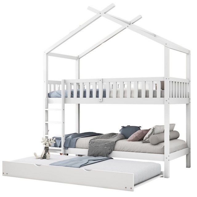 REDOM Kinderbett Jugendbett Hausbett (90x200cm Weiß ohne Matratze), Platzsp günstig online kaufen