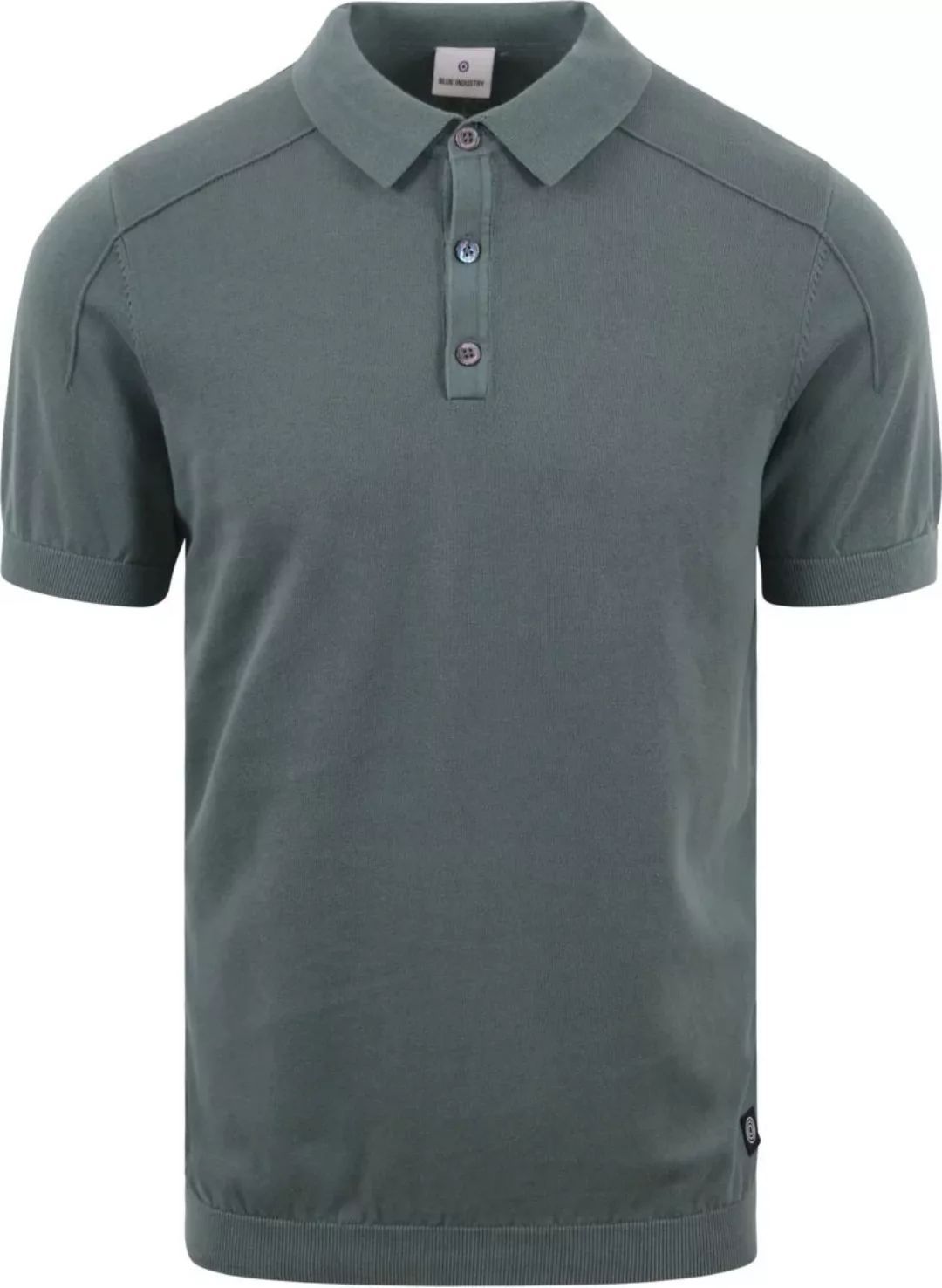 Blue Industry Knitted Poloshirt Grün - Größe M günstig online kaufen