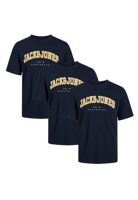 Jack & Jones T-Shirt 3er Pack Caleb Varsity (Spar-Set, 3-tlg) T-Shirt - Bau günstig online kaufen