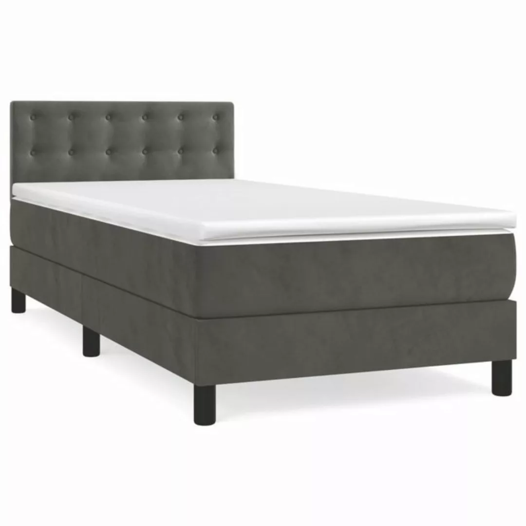 vidaXL Boxspringbett Bett Boxspringbett mit Matratze Samt (80 x 200 cm, Dun günstig online kaufen