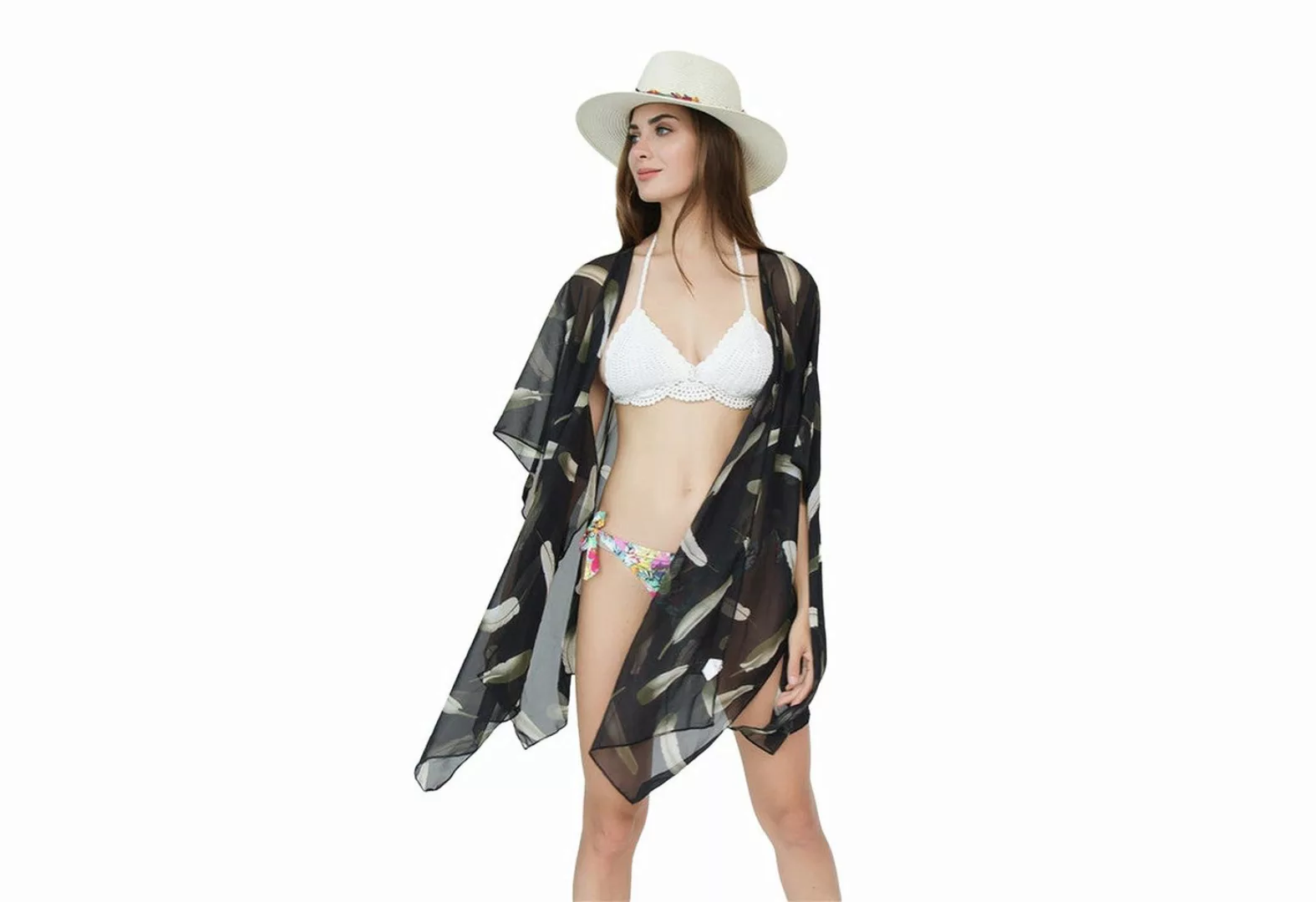 AUKUU Strandkleid Sommerreise modischer Allround-Cardigan Bikini Cape günstig online kaufen