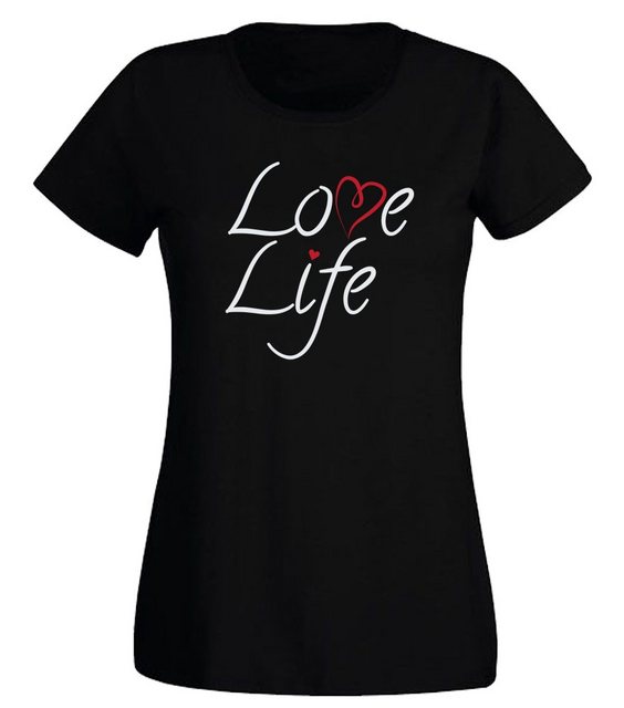 G-graphics T-Shirt Damen T-Shirt - Love Life Slim-fit, mit trendigem Frontp günstig online kaufen