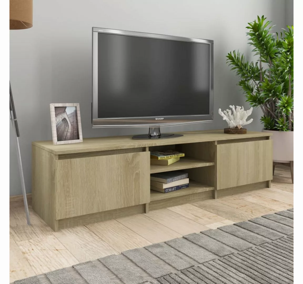 vidaXL TV-Schrank TV-Schrank Sonoma Eiche 1404035,5 cm Spanplatte Lowboard günstig online kaufen