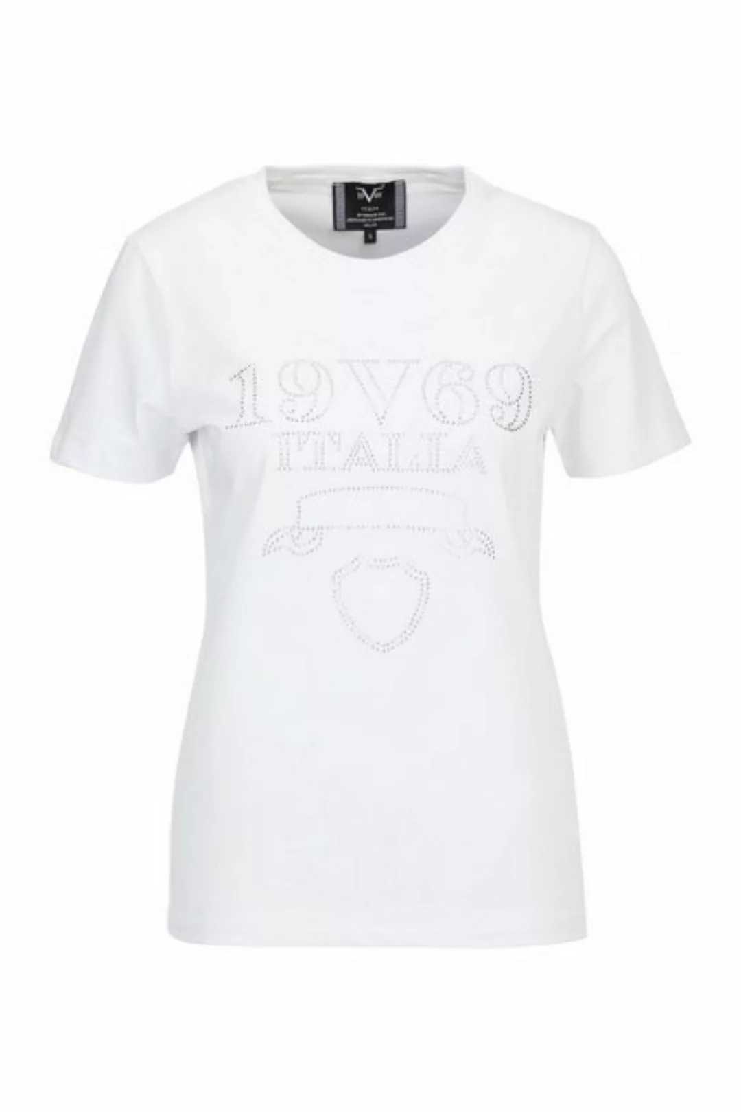 19V69 ITALIA T-Shirt BELLA STONE LOGO Damen Kurzarmshirt mit glitzerndem 19 günstig online kaufen