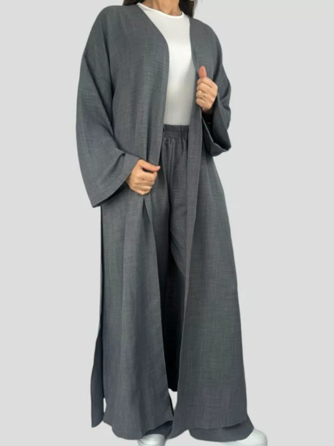Aymasal Maxikleid 2 teiliges Set Kimono & Hose Kaftan Cardigan islamische G günstig online kaufen