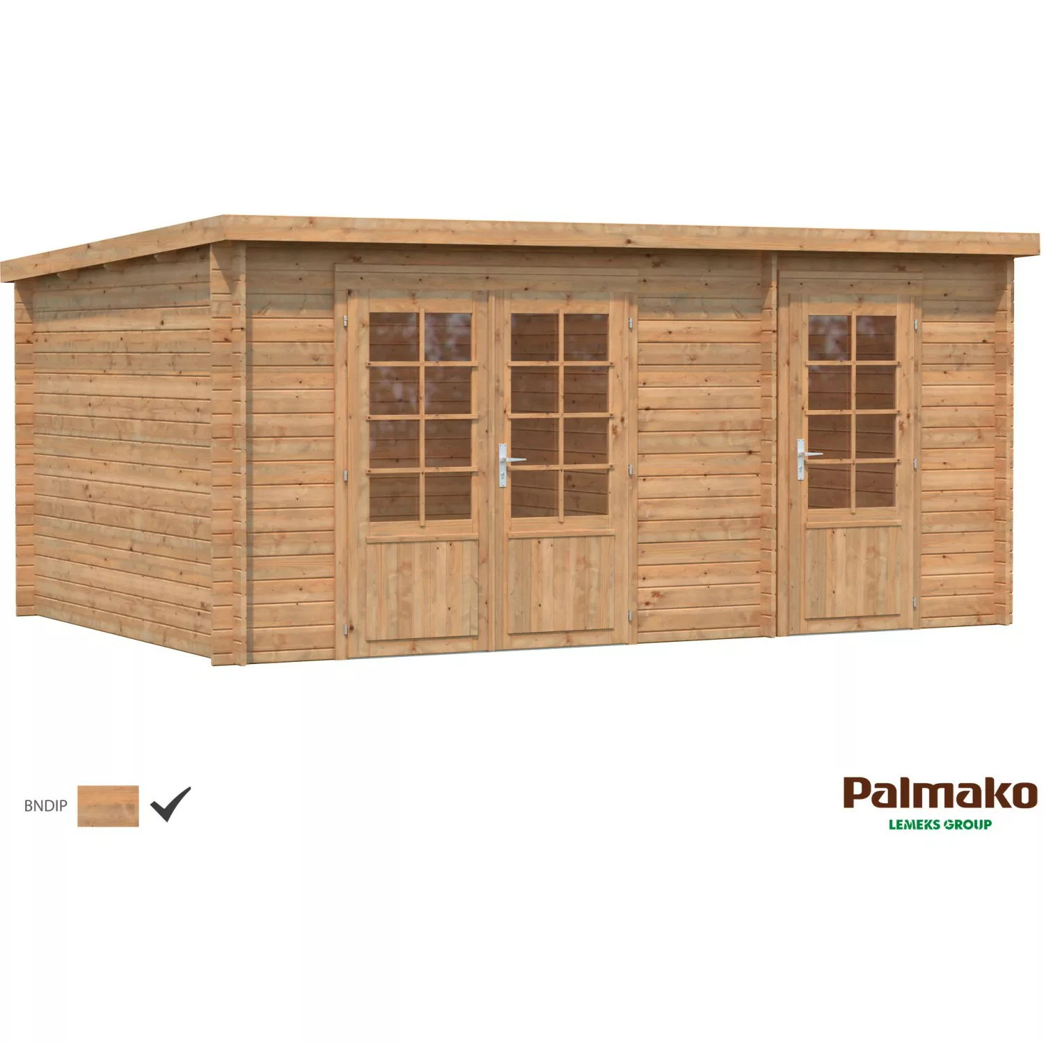 Palmako Ella Holz-Gartenhaus Braun Pultdach Tauchgrundiert 470 cm x 300 cm günstig online kaufen