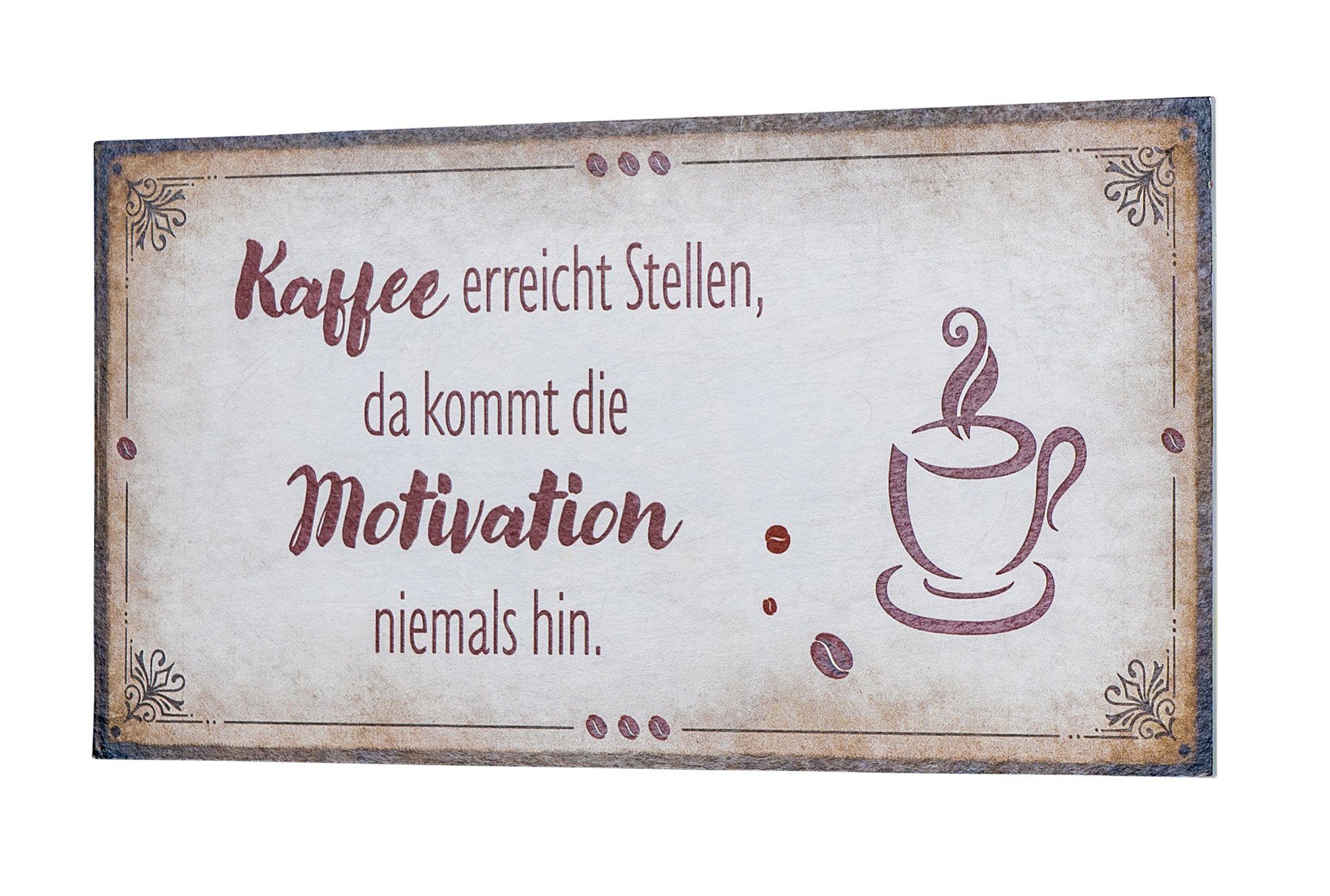Levandeo® Wandbild, Wandbild 40x20cm Kaffee Motivation günstig online kaufen