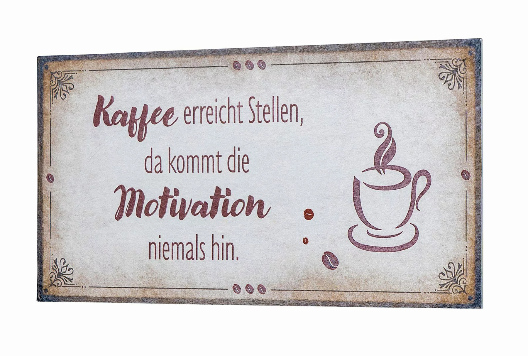 Levandeo® Wandbild, Wandbild 40x20cm Kaffee Motivation günstig online kaufen