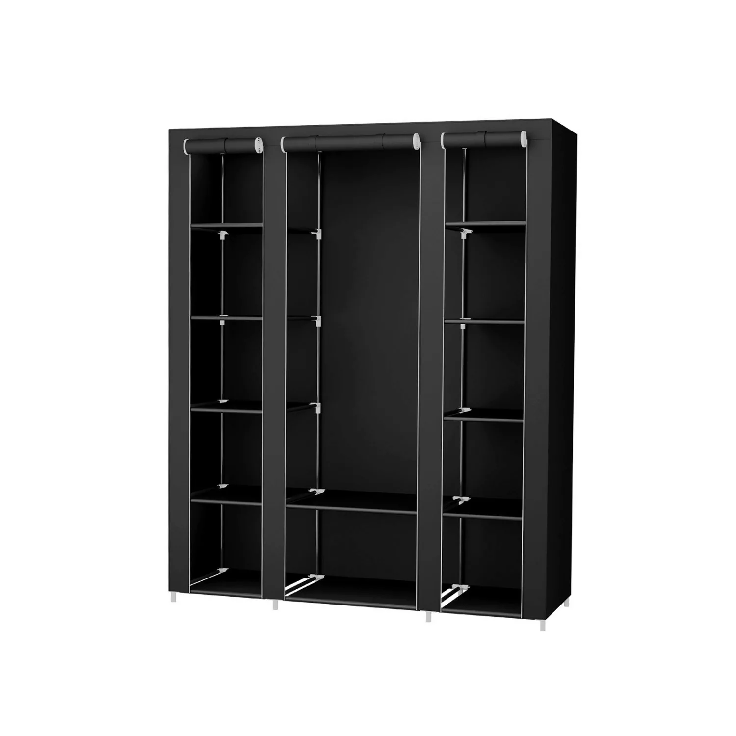 Songmics Kleiderschrank Stoffschrank 150 cm x 45 cm x 175 cm Schwarz günstig online kaufen