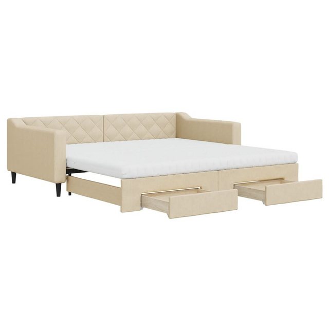 vidaXL Gästebett Gästebett Tagesbett Ausziehbar mit Schubladen Creme 100x20 günstig online kaufen