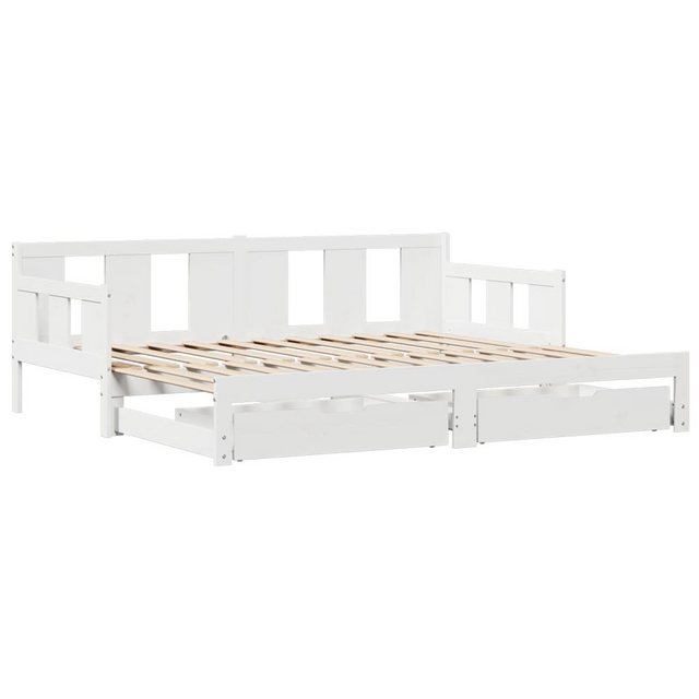 vidaXL Bett Tagesbett Ausziehbar mit Schubladen Weiß 80x200 cm Kiefernholz günstig online kaufen