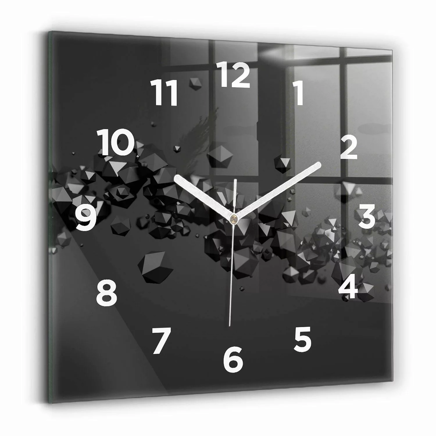 Tulup Wanduhr Moderne Glasuhr Schwarze Abstrakte günstig online kaufen