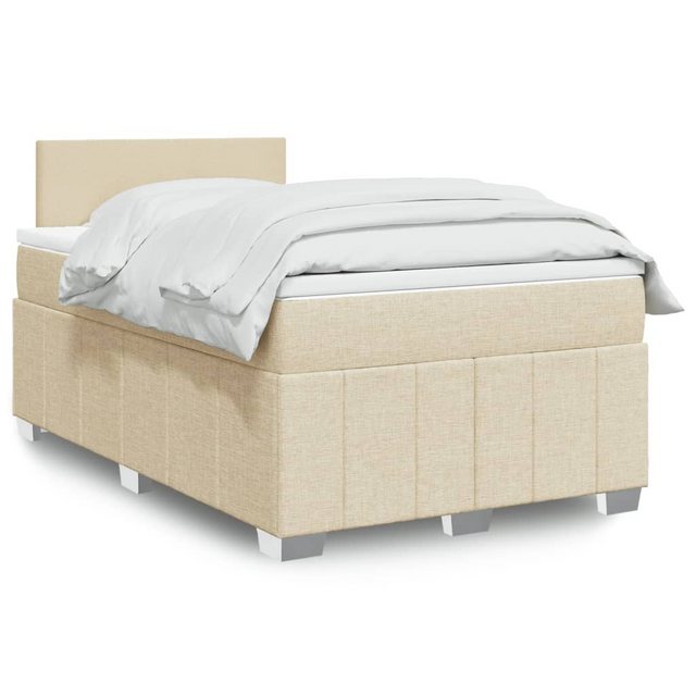 vidaXL Boxspringbett, Boxspringbett mit Matratze Creme 120x190 cm Stoff günstig online kaufen