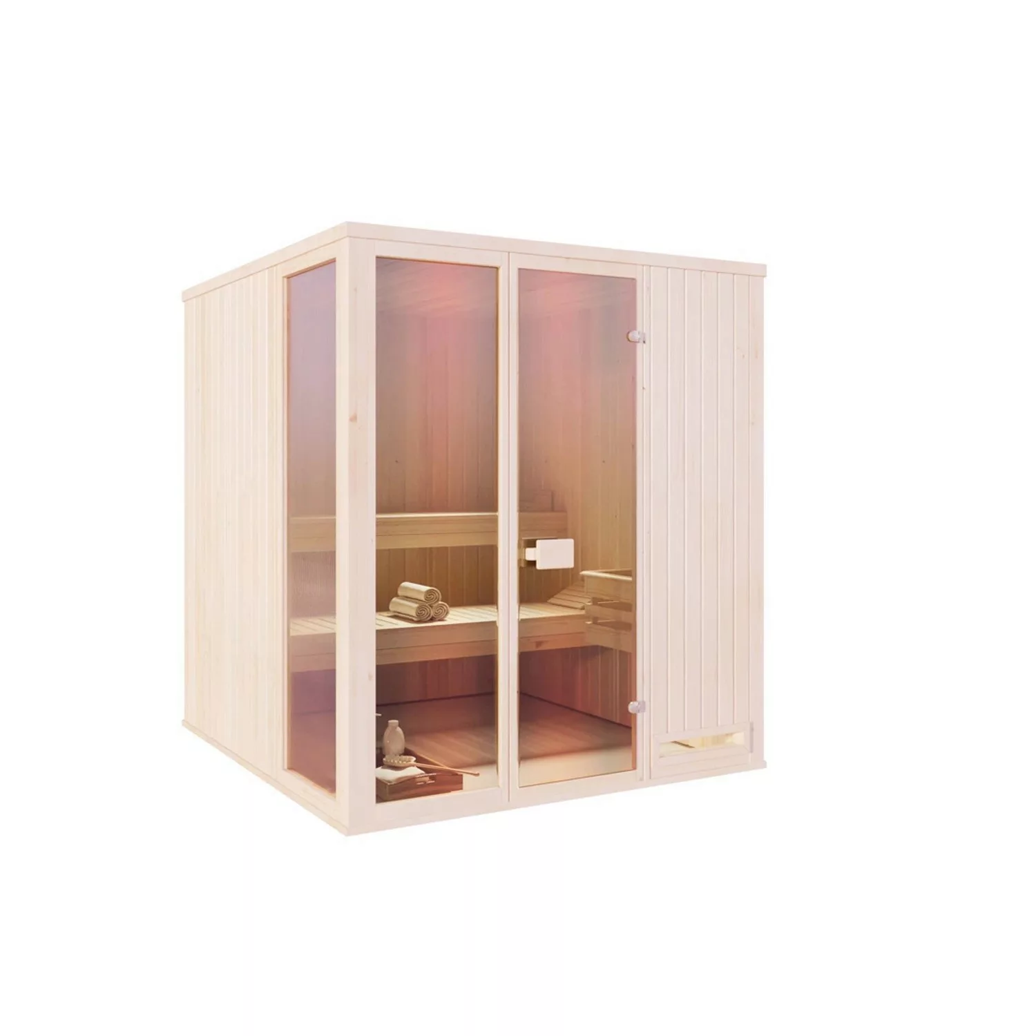 Finntherm Sauna Oda Natur 244 cm x 194 cm Wandstärke 40 mm günstig online kaufen