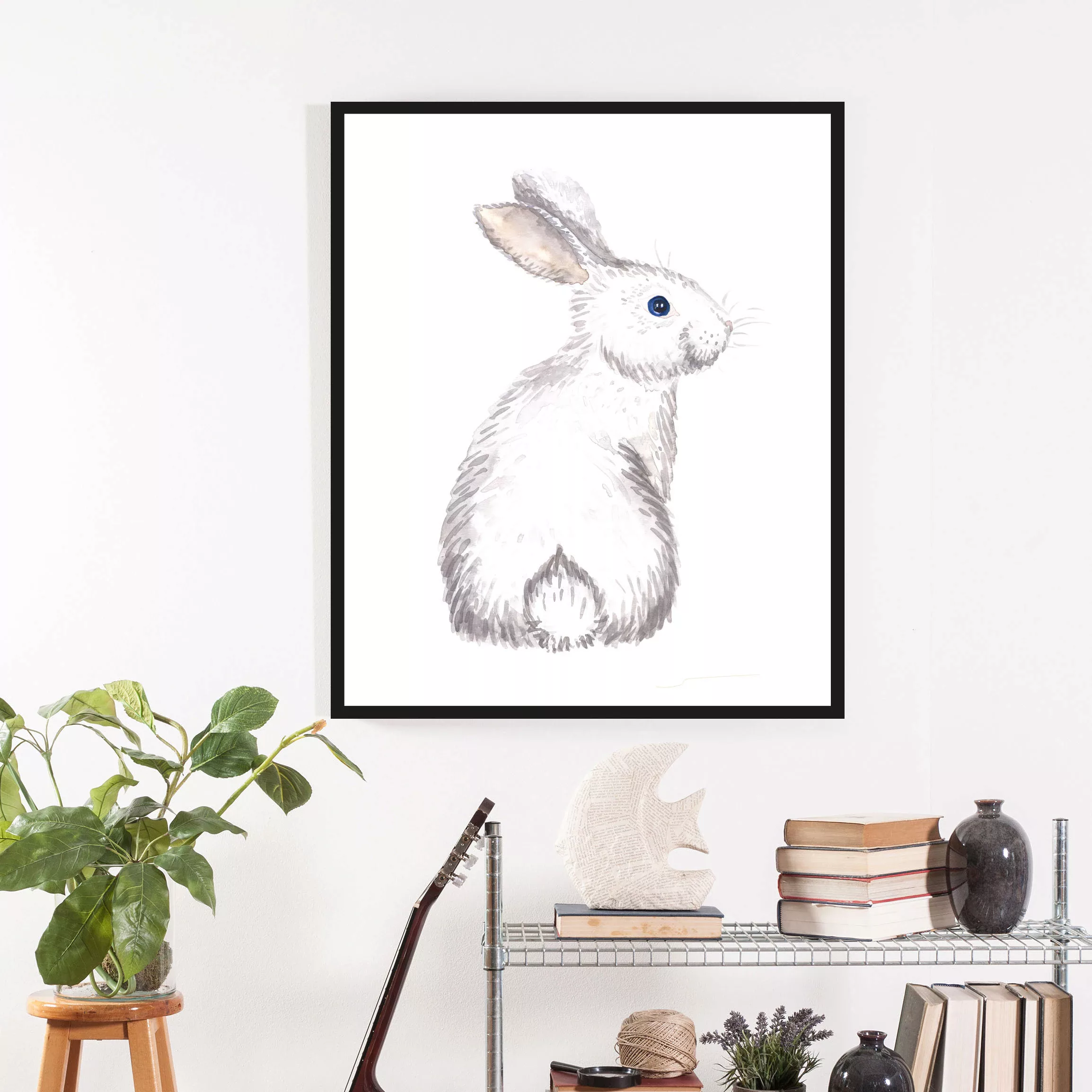 queence Bild "Afiro", Hase, (1 St.), 50x40, mit Rahmen günstig online kaufen