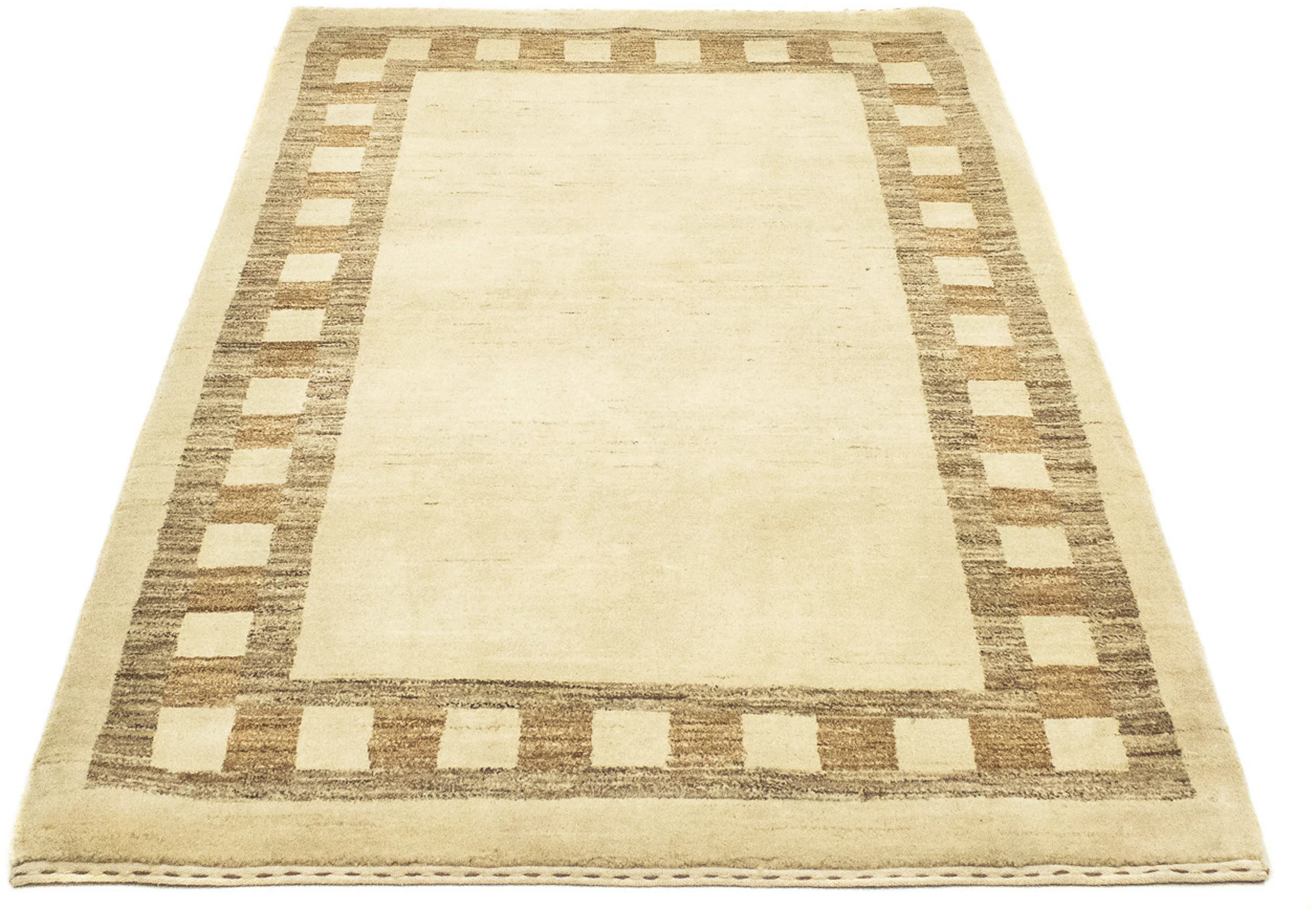 morgenland Wollteppich »Gabbeh - Indus - 170 x 98 cm - beige«, rechteckig, günstig online kaufen