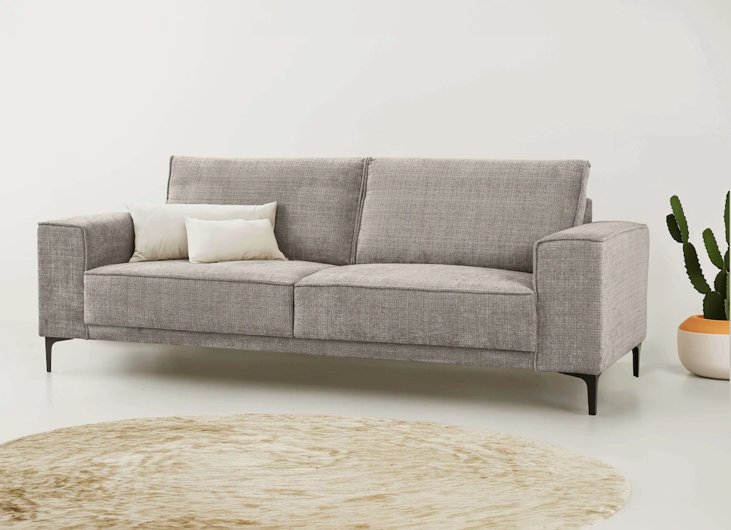 Places of Style 3-Sitzer "3er Sofa Oland, Struktur, Flachgewebe, Luxus-Micr günstig online kaufen