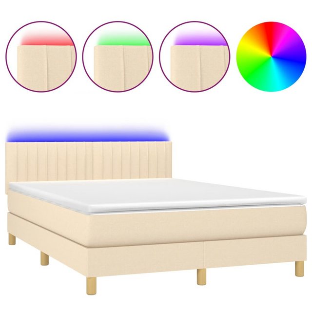 vidaXL Boxspringbett Bett Boxspringbett komplett mit Matratze & LED Stoff ( günstig online kaufen