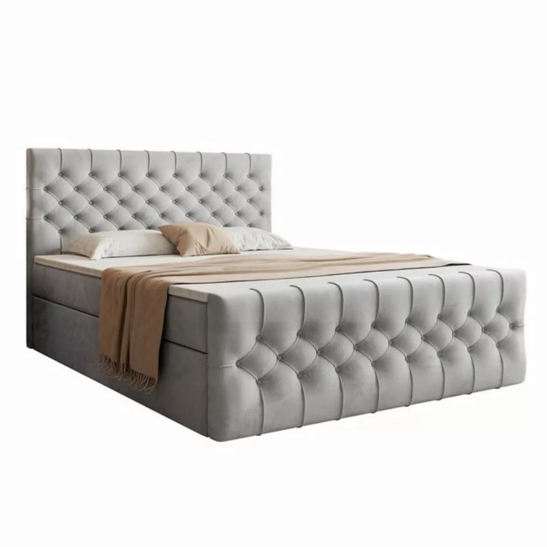 VIVENTE Möbel Boxspringbett OXFORD eleganter Samt Bezugstoff MAGIC VELVET C günstig online kaufen