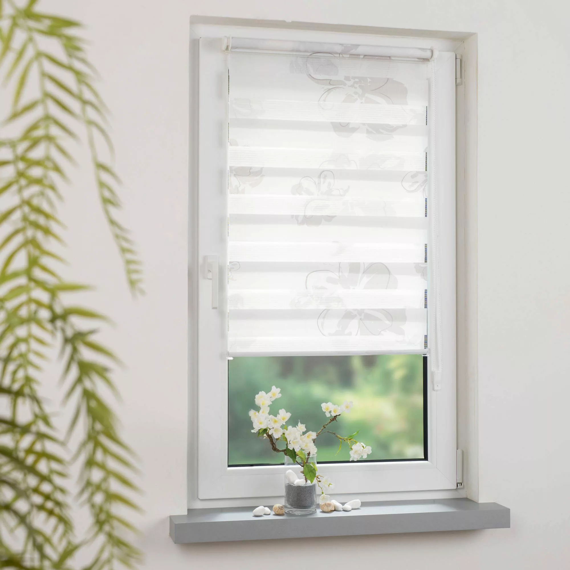 GARESA Doppelrollo »Blume«, Lichtschutz, ohne Bohren, freihängend, dekorati günstig online kaufen