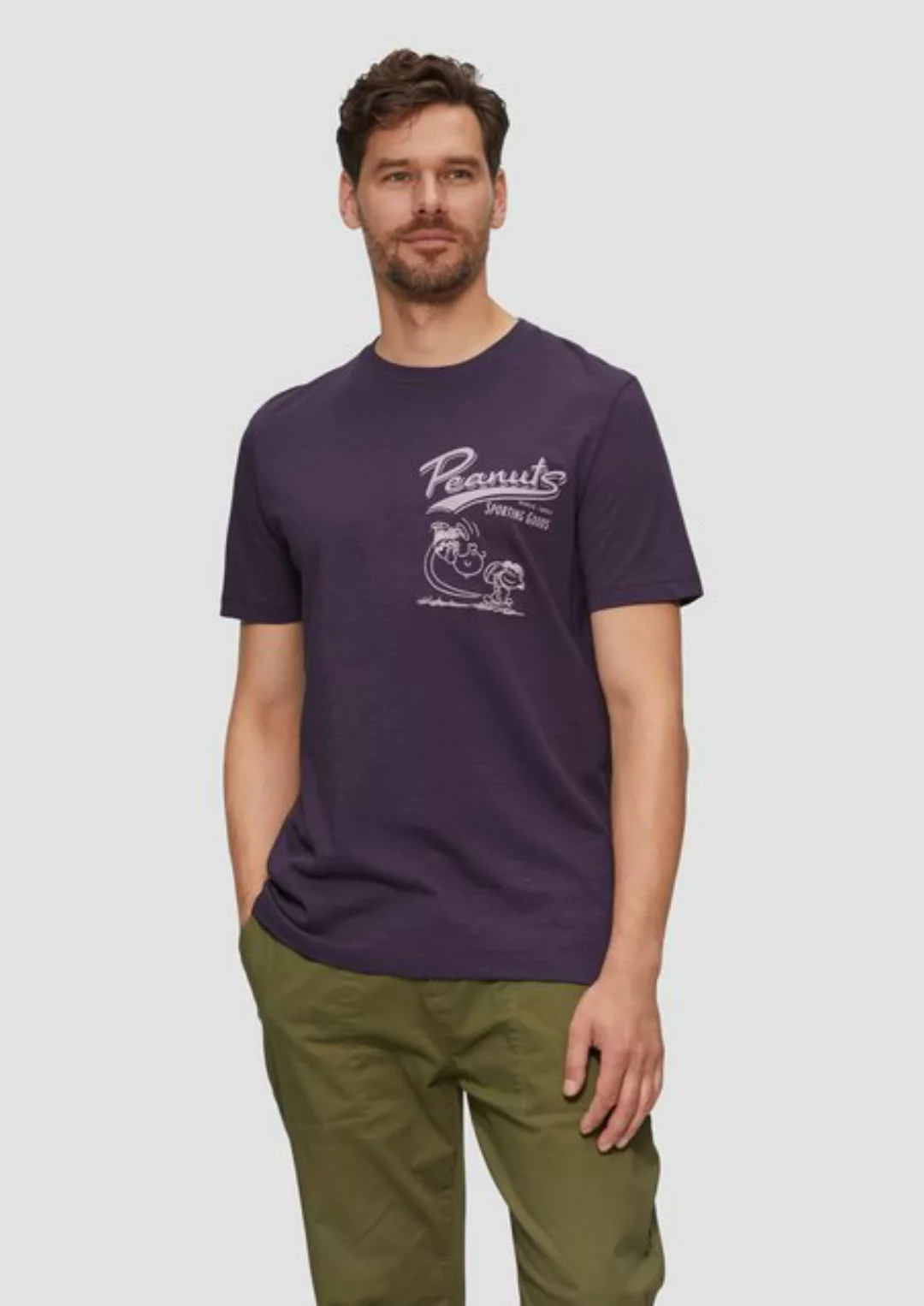 s.Oliver Kurzarmshirt T-Shirt mit Peanuts®-Motiv und Flammgarnstruktur Artw günstig online kaufen