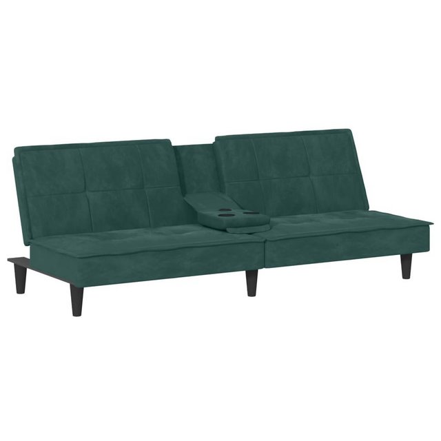 vidaXL Sofa Schlafsofa mit Getränkehaltern Dunkelgrün Samt Schlafcouch Sofa günstig online kaufen