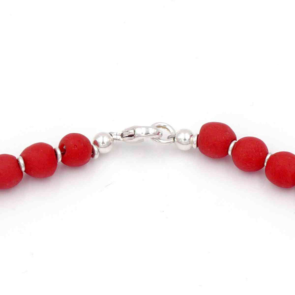 Halskette Mit Silber Und Perlen Aus Recycling Glas, 46 Cm günstig online kaufen