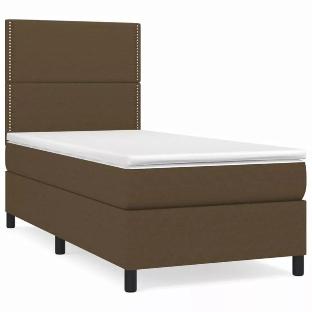 vidaXL Boxspringbett mit Matratze Dunkelbraun 90x200 cm Stoff1466587 günstig online kaufen