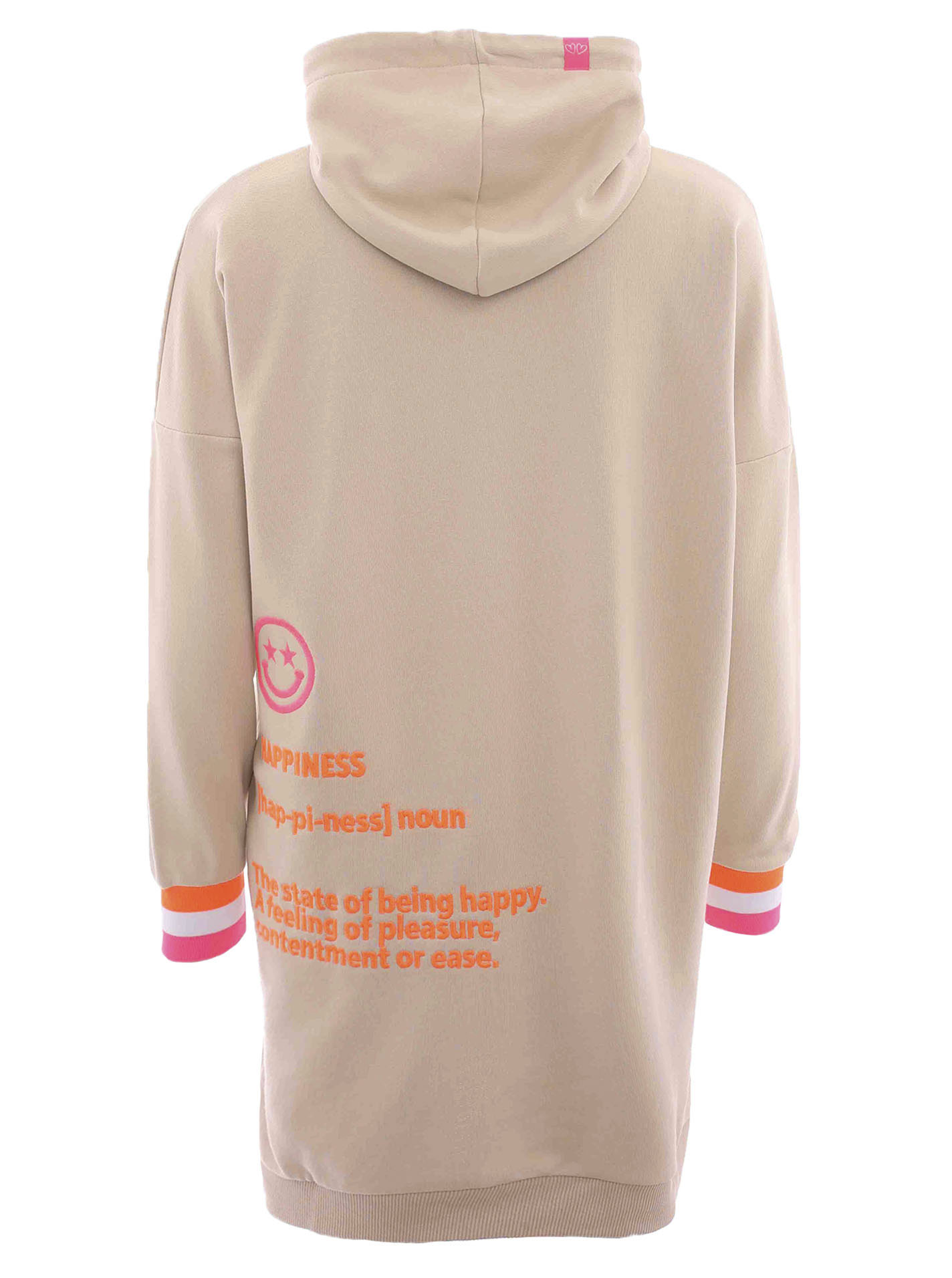 Zwillingsherz Sweatkleid, mit Kapuze, Fronstickerei, Kängurutasche, Neonpri günstig online kaufen