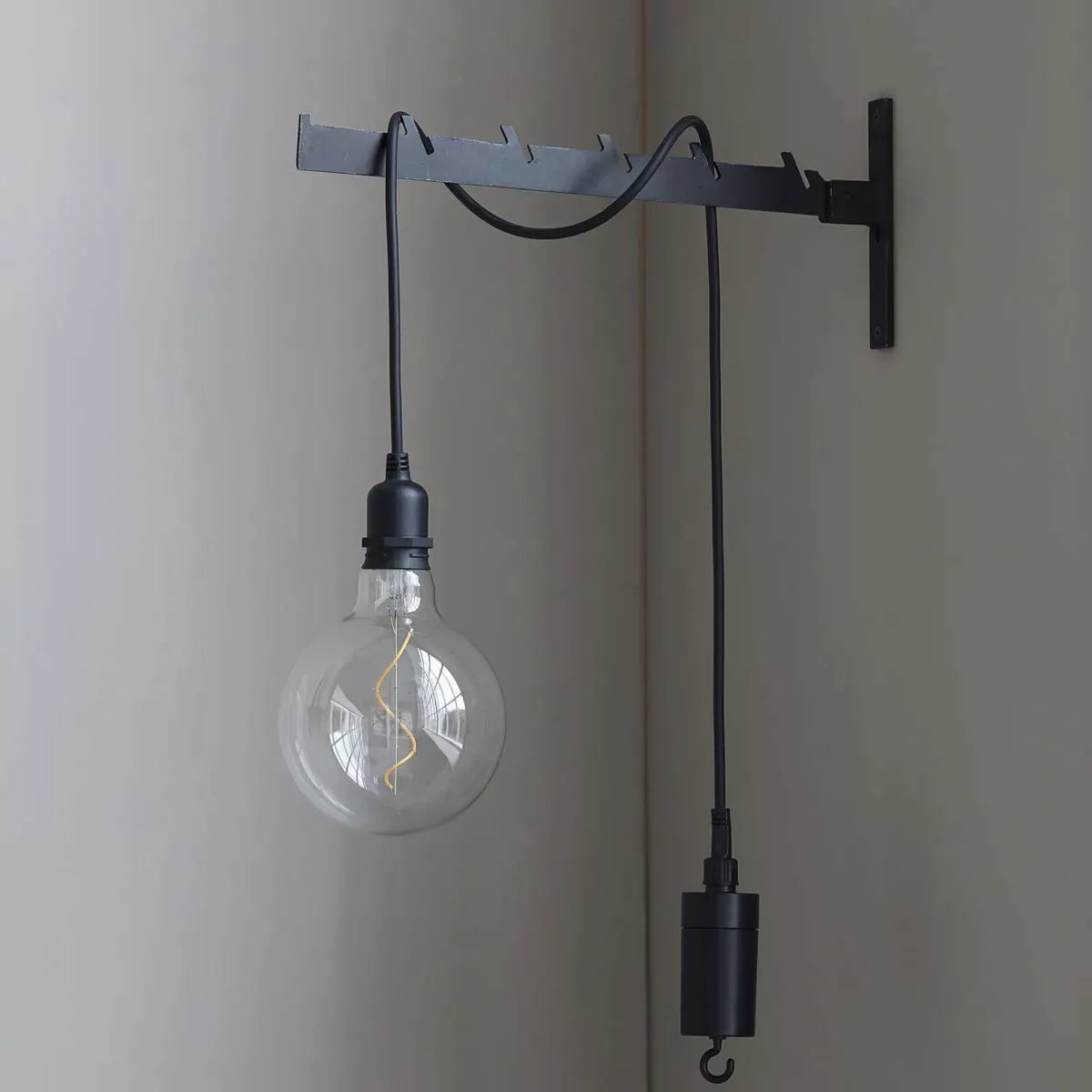 LED Lampe Coso aus Glas und Kunststoff in Schwarz mit Timer günstig online kaufen