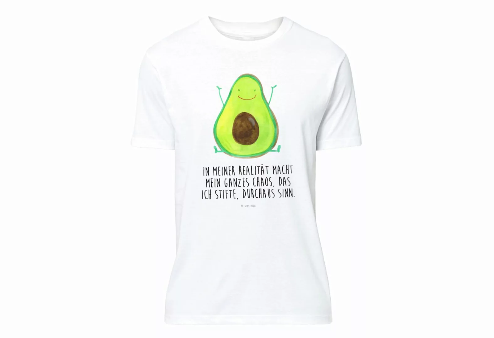 Mr. & Mrs. Panda T-Shirt Avocado Happy - Weiß - Geschenk, Schlafshirt, Vega günstig online kaufen