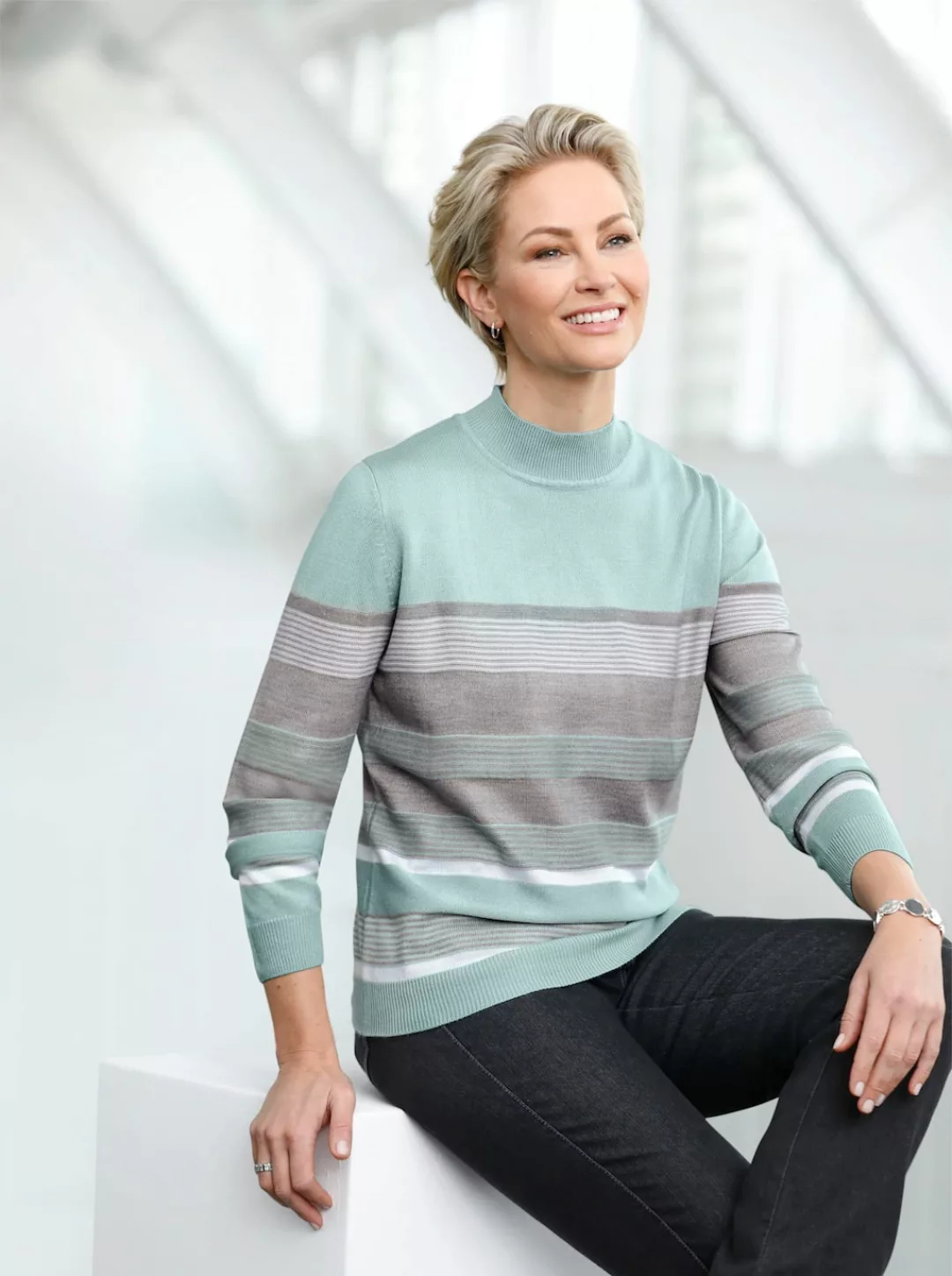 Classic Basics Stehkragenpullover "Pullover" günstig online kaufen