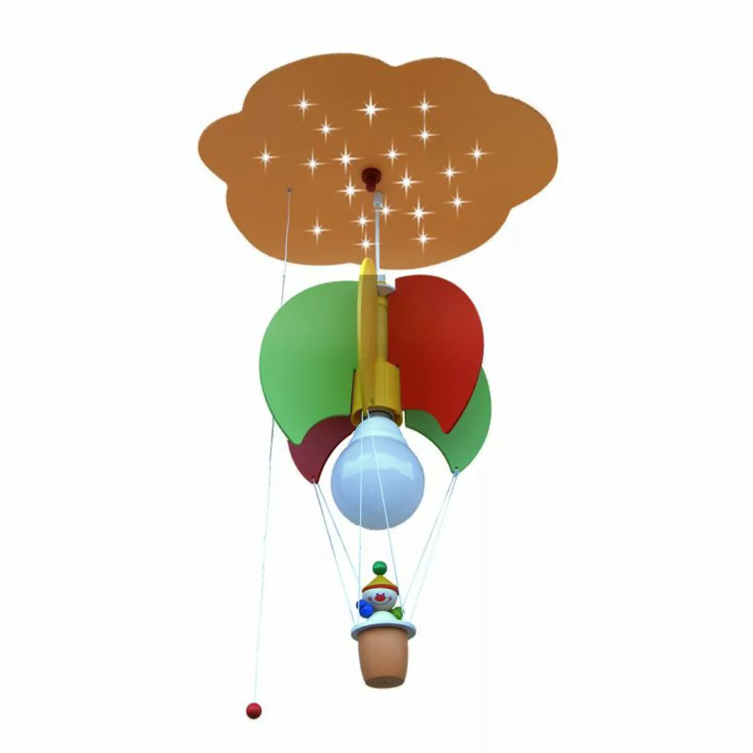 home24 Elobra Pendelleuchte Ballonwolke mit Kasper 1-flammig Mehrfarbig Hol günstig online kaufen