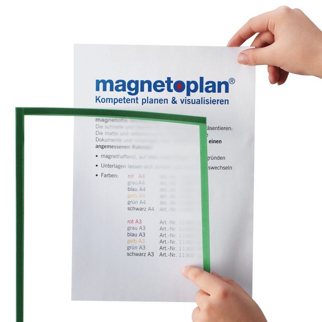 magnetoplan® Hängevitrine Magnetofix Sichtfenster grün DIN A4 5St (1-St) günstig online kaufen
