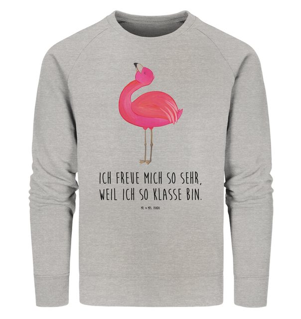 Mr. & Mrs. Panda Longpullover Größe XS Flamingo Stolz - Heather Grey - Gesc günstig online kaufen