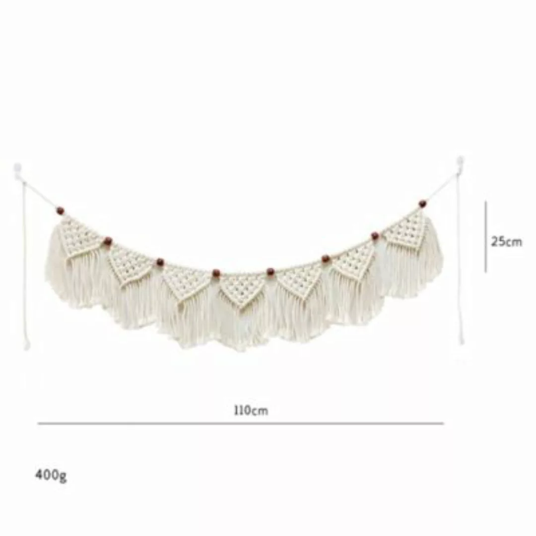 Boho Makramee Wandbehang Girlande 110cm(B) x19cm(L weiß günstig online kaufen