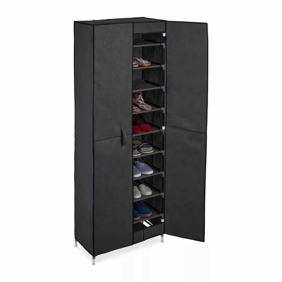 relaxdays Schuhschrank Schuhschrank Stoff 30 Paar Schuhe Anthrazit günstig online kaufen