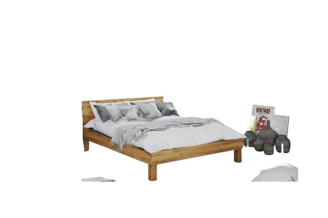 Natur24 Einzelbett Bett Ringo 1 Sonderlänge 80x220 Wildeiche Holzkopfteil u günstig online kaufen