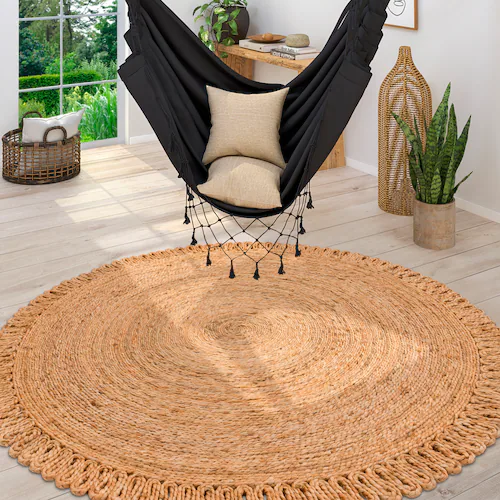 Paco Home Teppich »Viborg 596«, rund, 13 mm Höhe, handgefertigter Natur-Tep günstig online kaufen