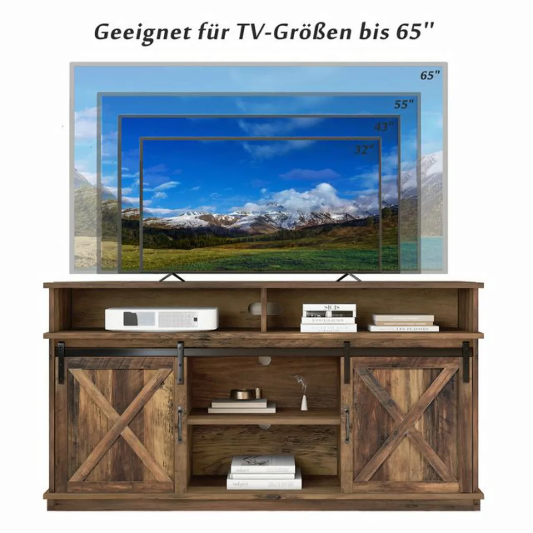 Gotagee TV-Schrank Schiebetüren TV-Schrank Sideboard Unterhaltungscenter Sc günstig online kaufen