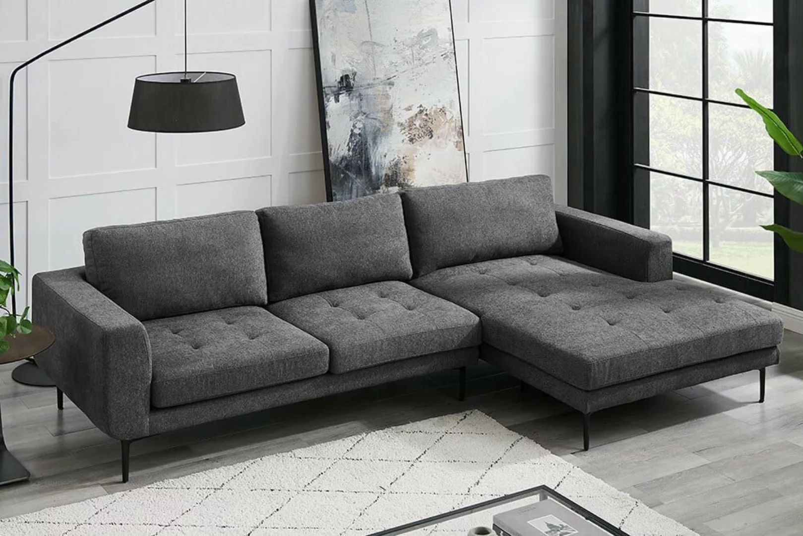 riess-ambiente Ecksofa CITY 275cm grau / schwarz, Einzelartikel 1 Teile, Wo günstig online kaufen