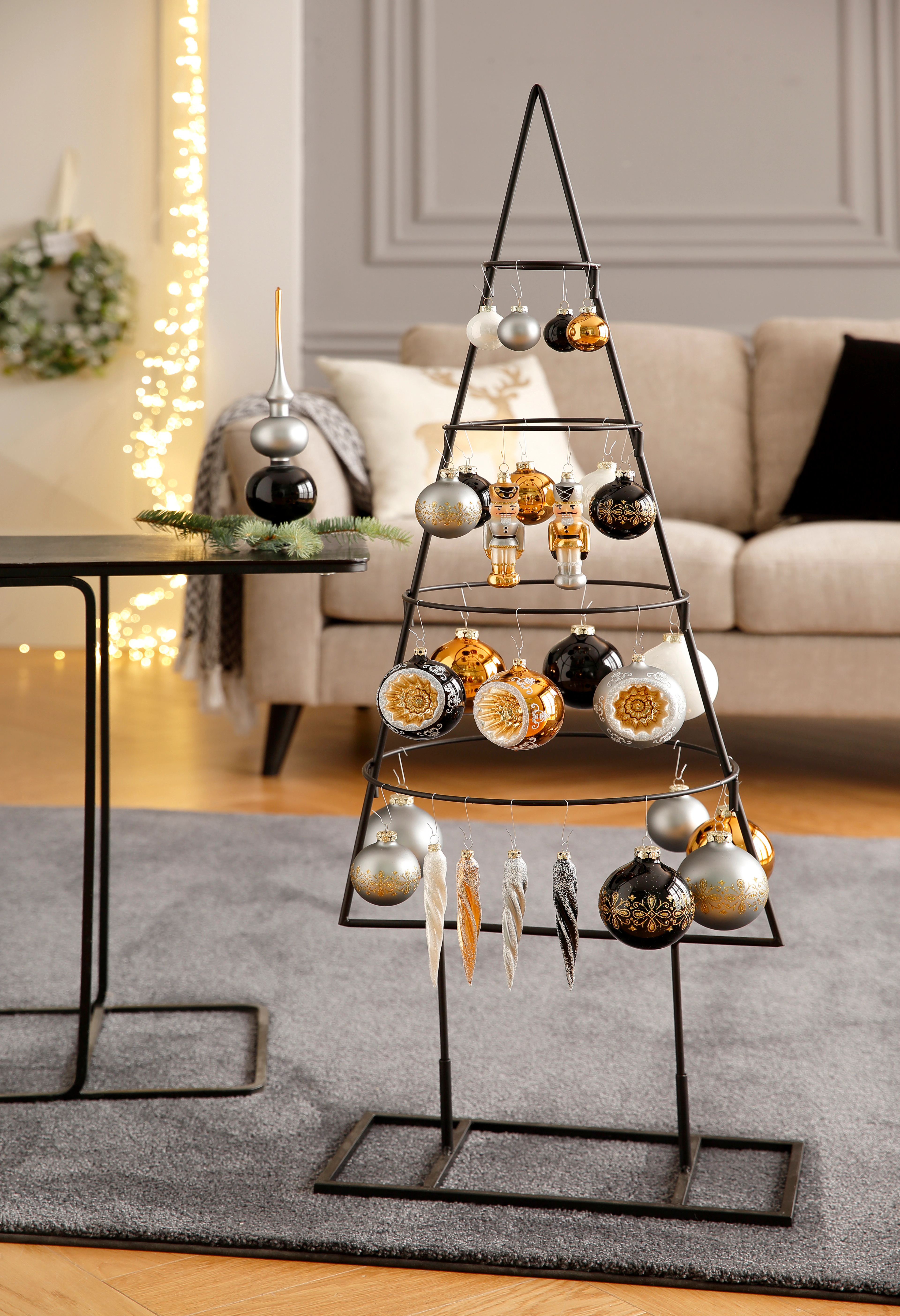 Thüringer Glasdesign Christbaumspitze "Black&White&Gold, Weihnachtsdeko, Ch günstig online kaufen