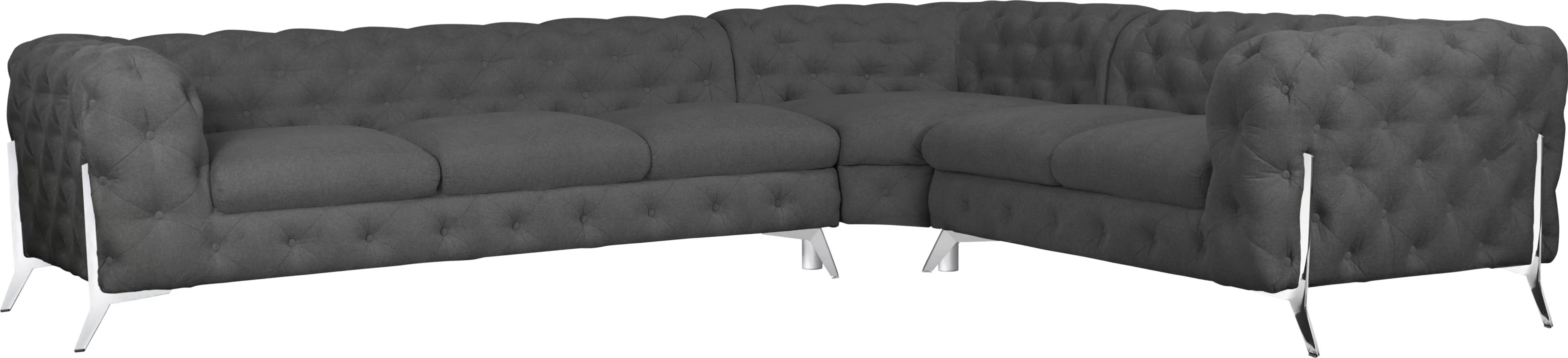 Leonique Chesterfield-Sofa »Amaury L-Form«, großes Ecksofa, Chesterfield-Op günstig online kaufen