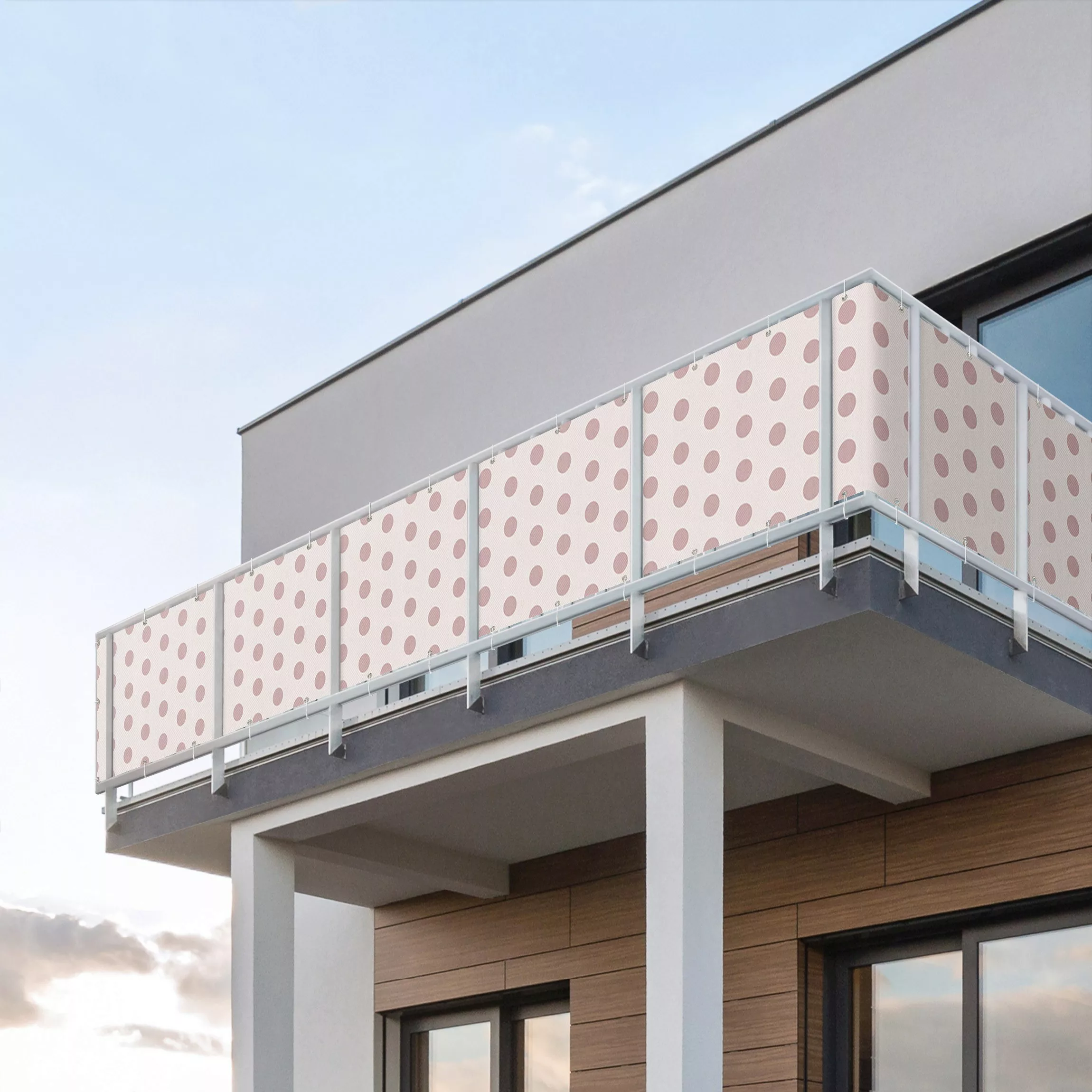 Balkon Sichtschutz Punkte in Altrosa günstig online kaufen