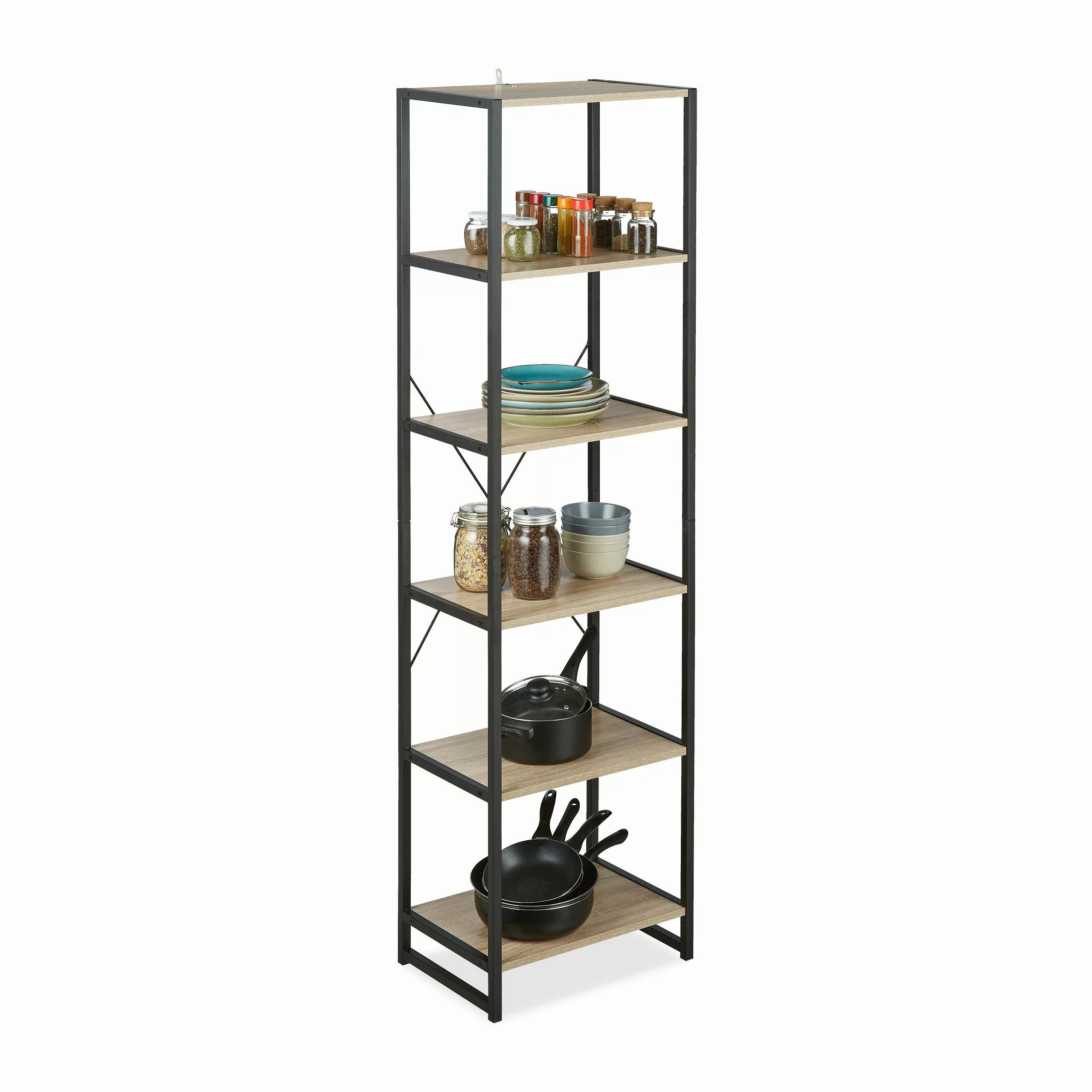 relaxdays Standregal Industrial mit 6 Etage günstig online kaufen